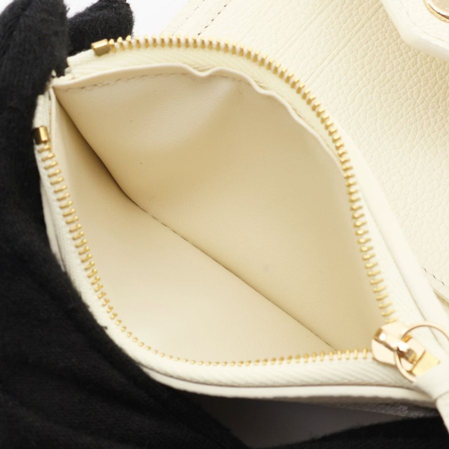 米色 原花 牛皮 壓紋 Victorine 三折 短夾【LOUIS VUITTON LV 路易威登】 M14967-4