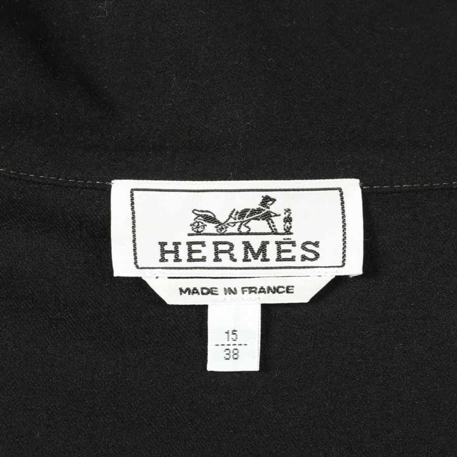 愛馬仕 (HERMES) 拉鍊開襟羊毛衫 H566140 純棉 黑色 二手 男款 15/38 碼-3