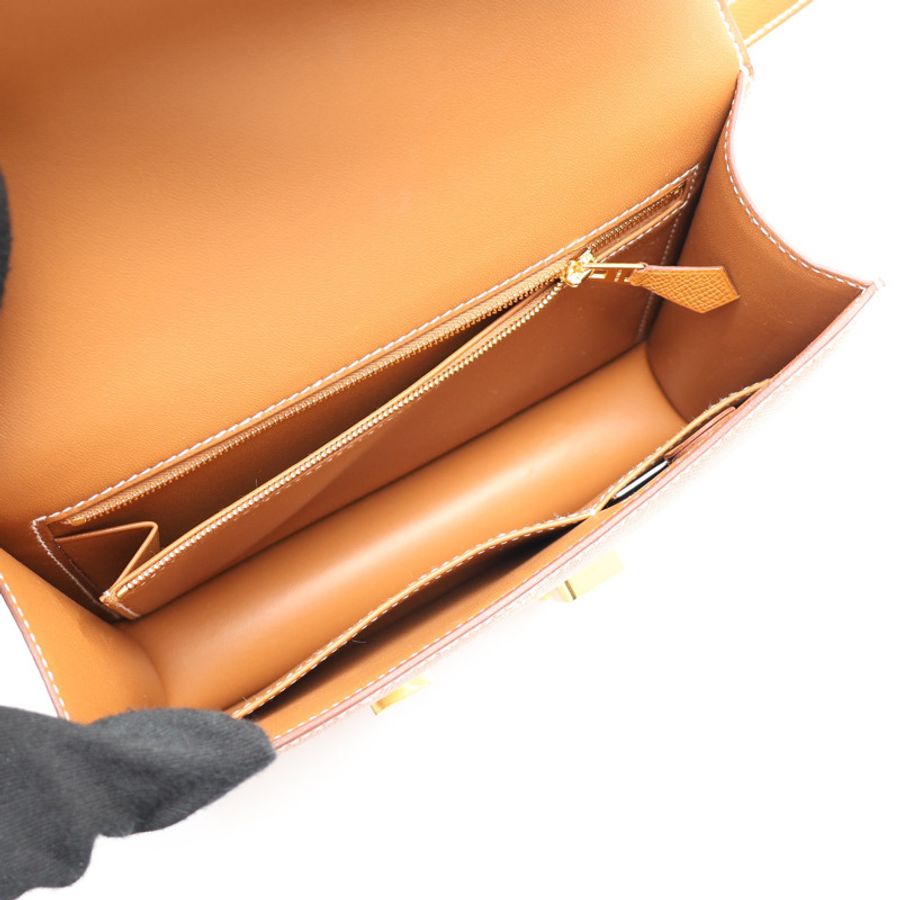 金棕色 Epsom牛皮 Constance 24 康康包 肩背包 K刻 金釦【HERMES 愛馬仕】 H056341CC-2
