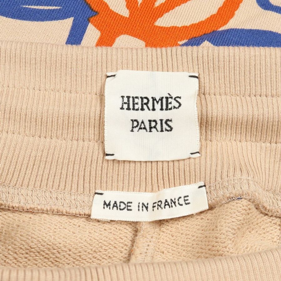 HERMES Fantaisie d'Etriers 褲子 #40 3E4400DI 棉米色橙色藍色二手-2