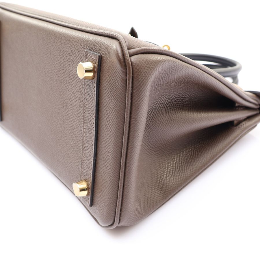 樹林灰/黑/象灰 Epsom牛皮 Birkin 25 Tricolor 鉑金包 手提包 金釦 W刻【HERMES 愛馬仕】 H08468OCCAE-8