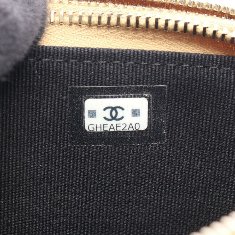 香奈兒 (CHANEL) 絎縫手機殼/單肩包/羊皮絨面革/黑色/棕色/二手/金色五金-4