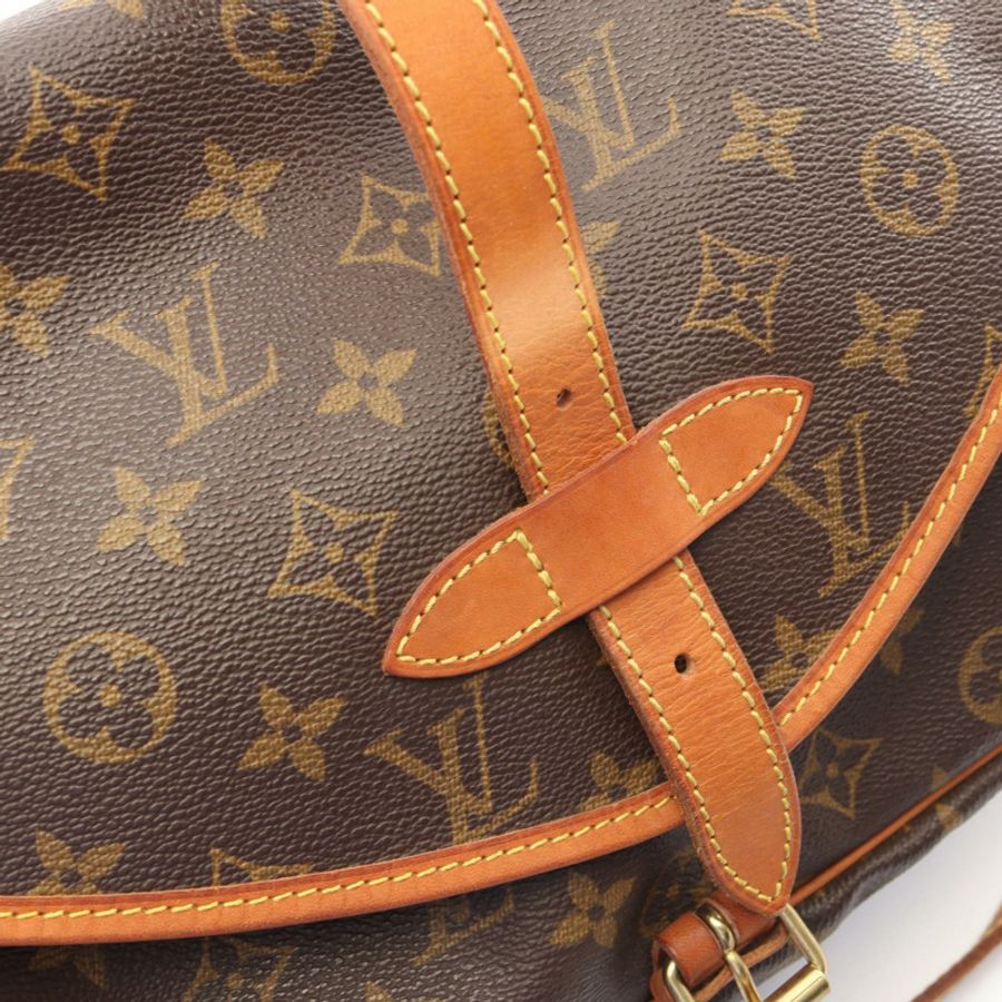 路易威登 Saumur 30 肩斜背包 M42256 Monogram 棕色皮革-9