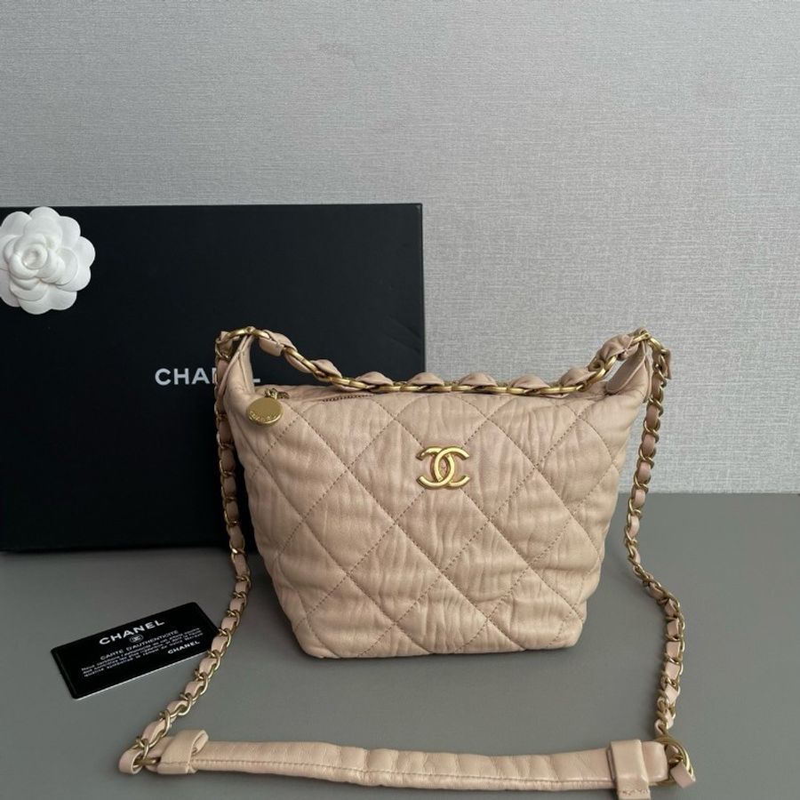 Chanel香奈兒 奶茶色 金扣 hobo飯盒
98新✨️-1
