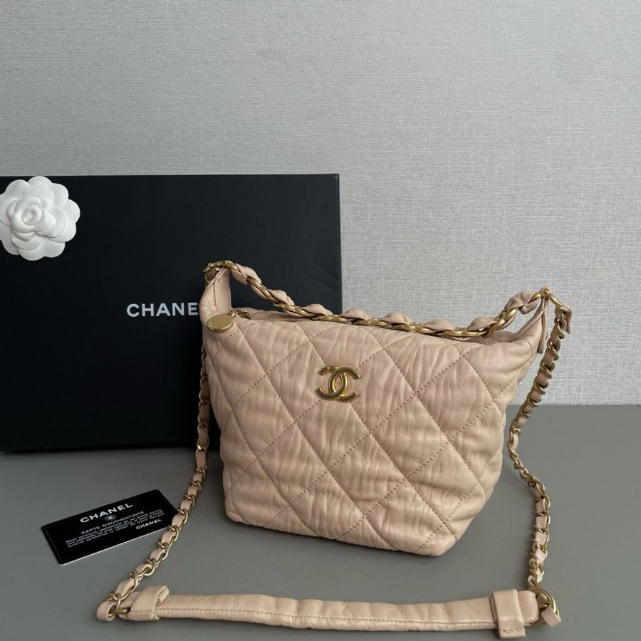 Chanel香奈兒 奶茶色 金扣 hobo飯盒
98新✨️-3