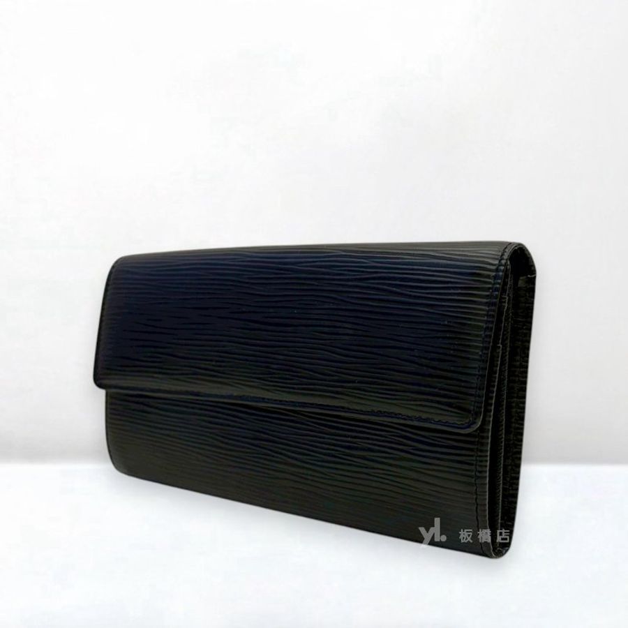S5617-LV 黑色EPI牛皮下蓋長夾M63592-1