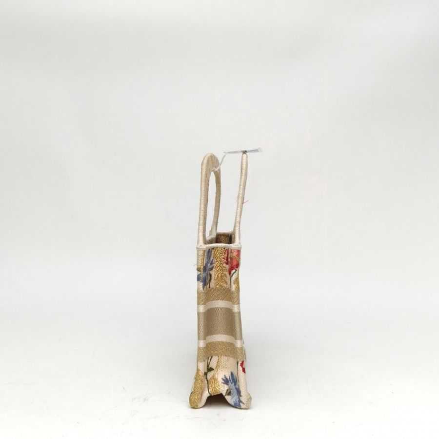 DIOR BookTote迷你圖案帆布Fleurs扶桑花刺繡肩背包-3
