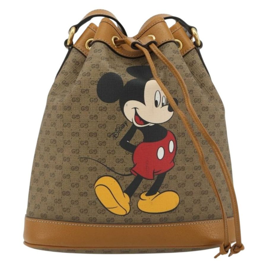 【日本直送】GUCCI Micro GG 帆布迪士尼米奇老鼠包 PVC 米色 602691 正品 ep15087M-12