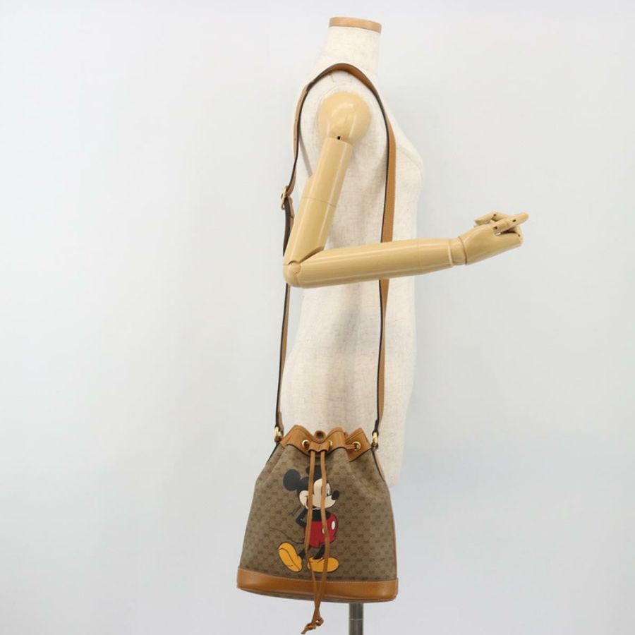 【日本直送】GUCCI Micro GG 帆布迪士尼米奇老鼠包 PVC 米色 602691 正品 ep15087M-21