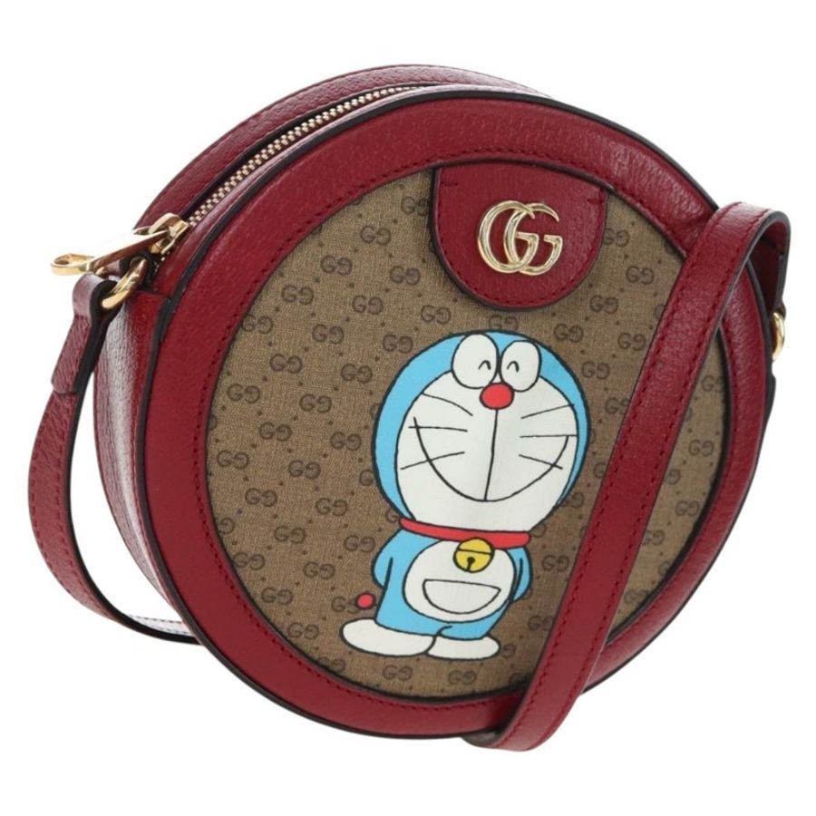 【日本直送】GUCCI 哆啦A夢迷你GG Supreme包 PVC皮革 米色 625216 正品 ka5138M-0