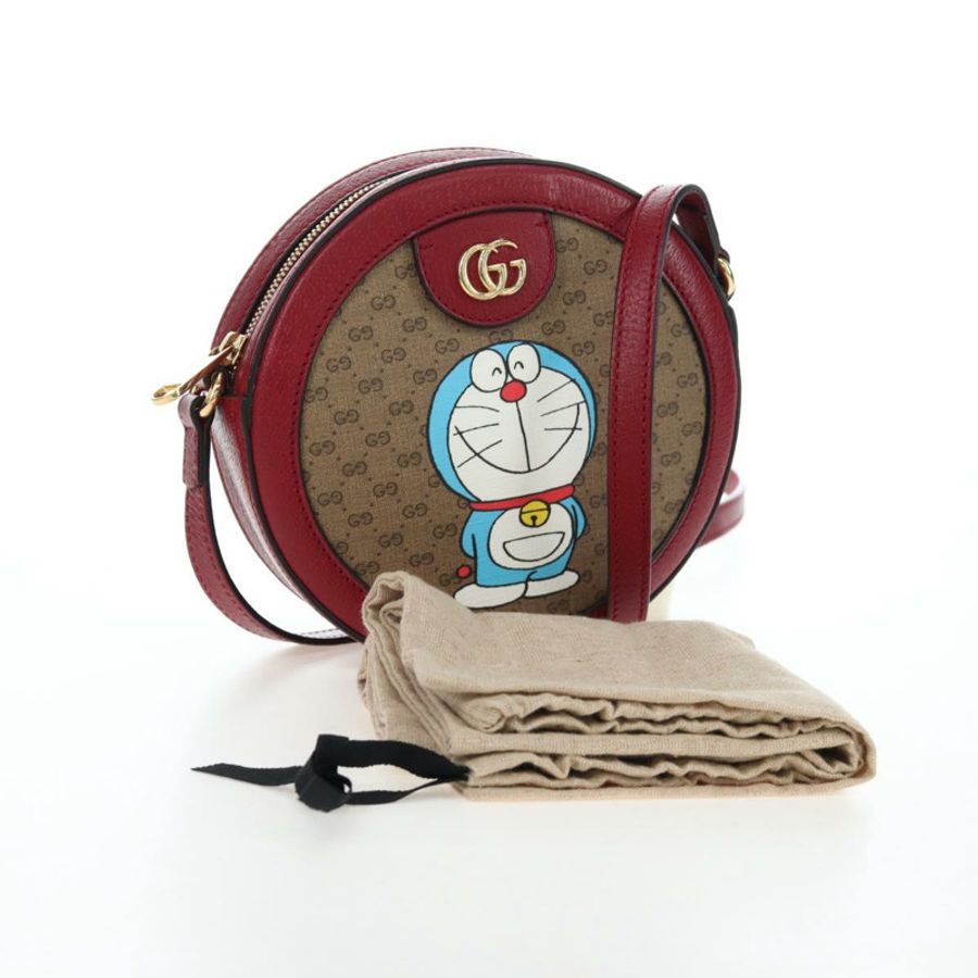 【日本直送】GUCCI 哆啦A夢迷你GG Supreme包 PVC皮革 米色 625216 正品 ka5138M-11