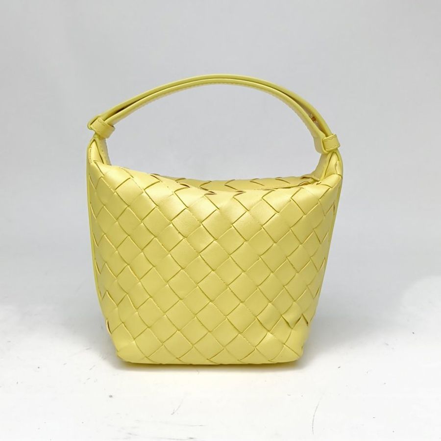 BOTTEGA VENETA 黃色牛皮Candywallace手提包飯盒包肩背包-0