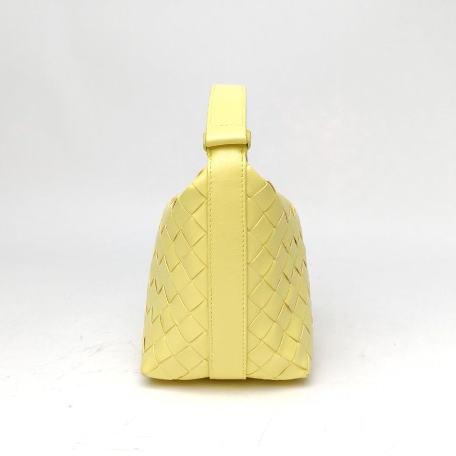 BOTTEGA VENETA 黃色牛皮Candywallace手提包飯盒包肩背包-3