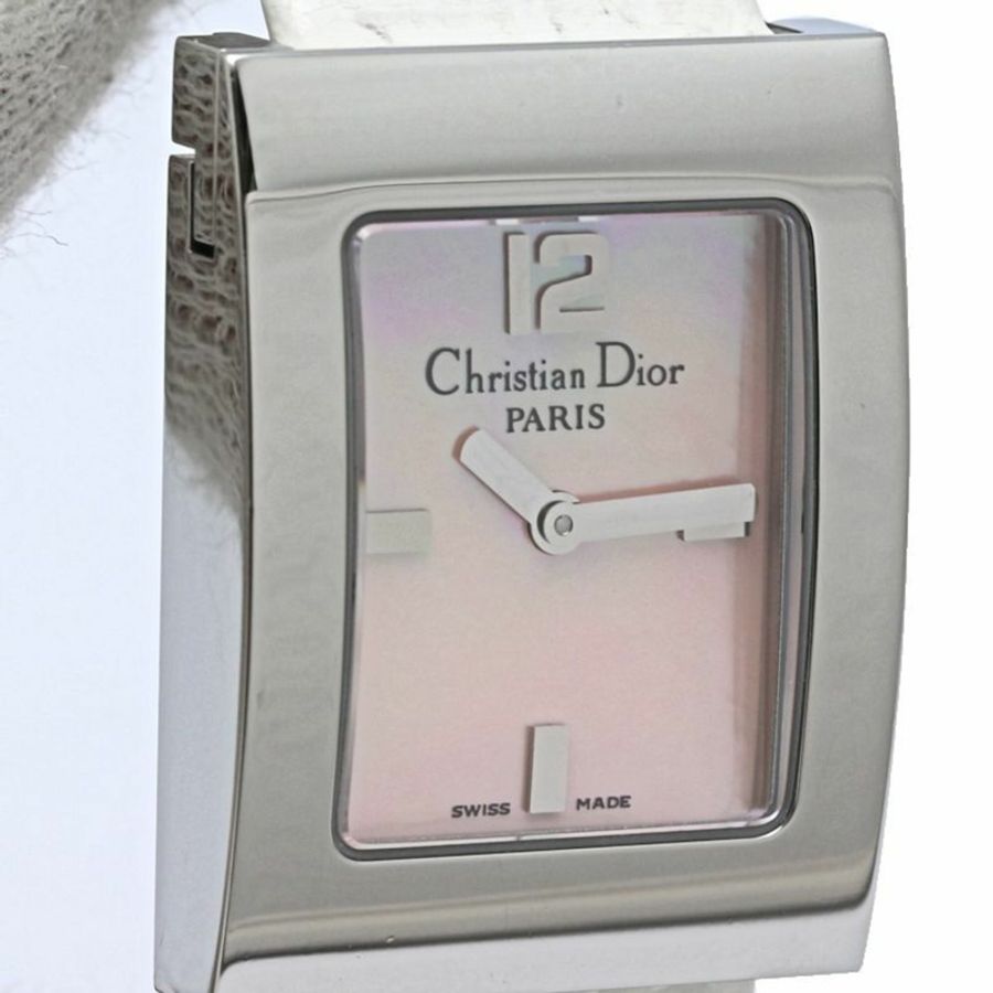 Christian Dior Malice Square D78-109 女士腕錶,不鏽鋼錶殼配皮錶帶,130538-5