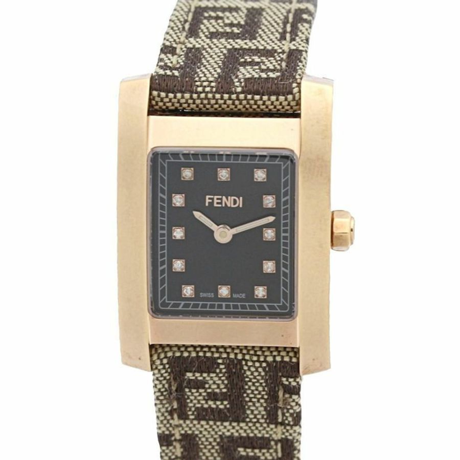 FENDI Classico F704222DF-N 7000L 女士腕錶,不鏽鋼 x 皮革,130526-1