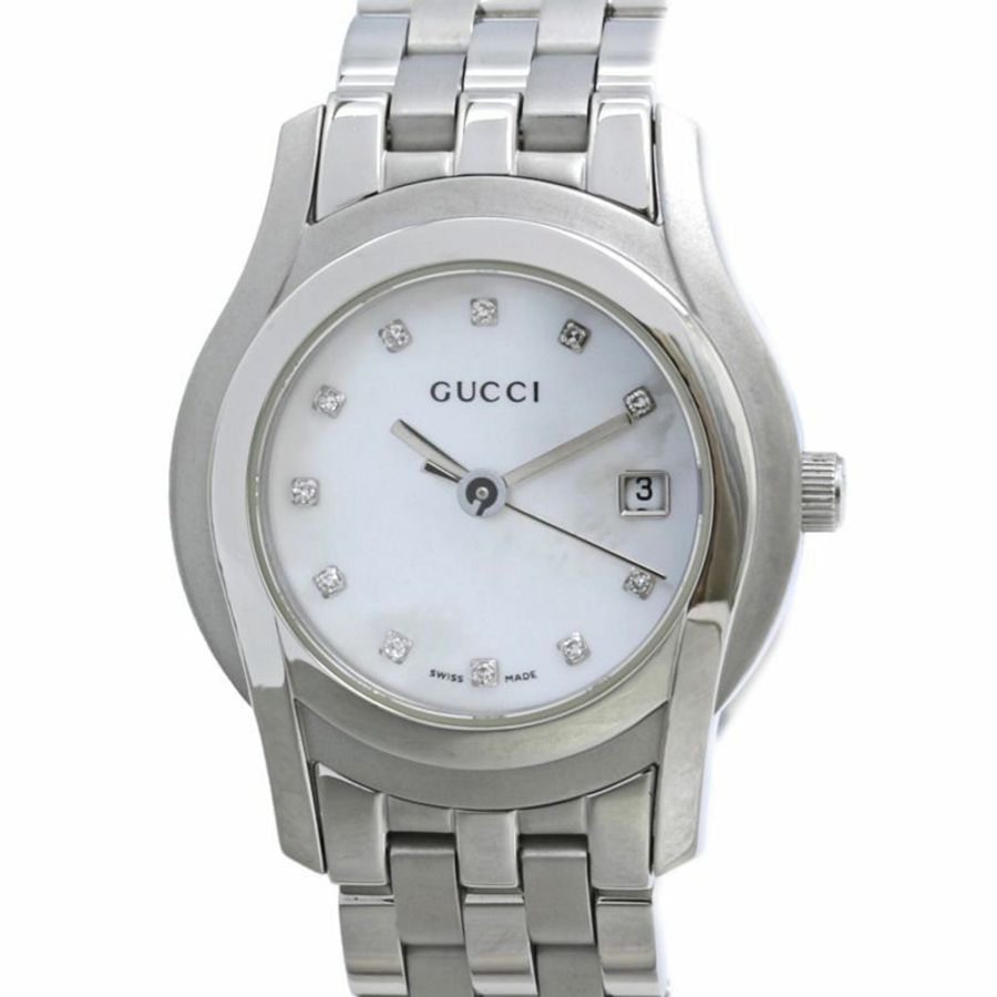 GUCCI G-Class 鑽石腕錶 YA055501 5500L 女士 SS 40521-0