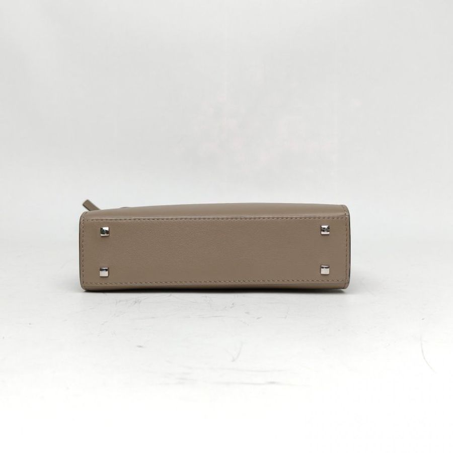 DELVAUX SWIFT皮TempeteMINI灰色牛皮銀扣肩背包-4