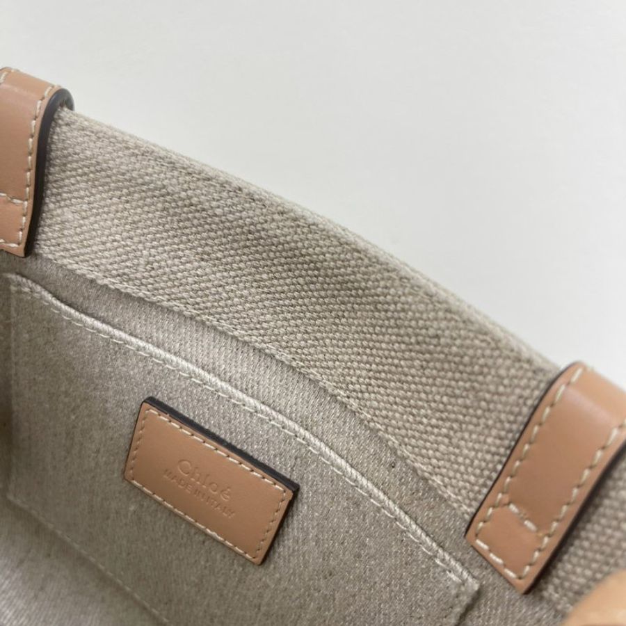 CHLOE WOODY TOTE 迷你 米色-4