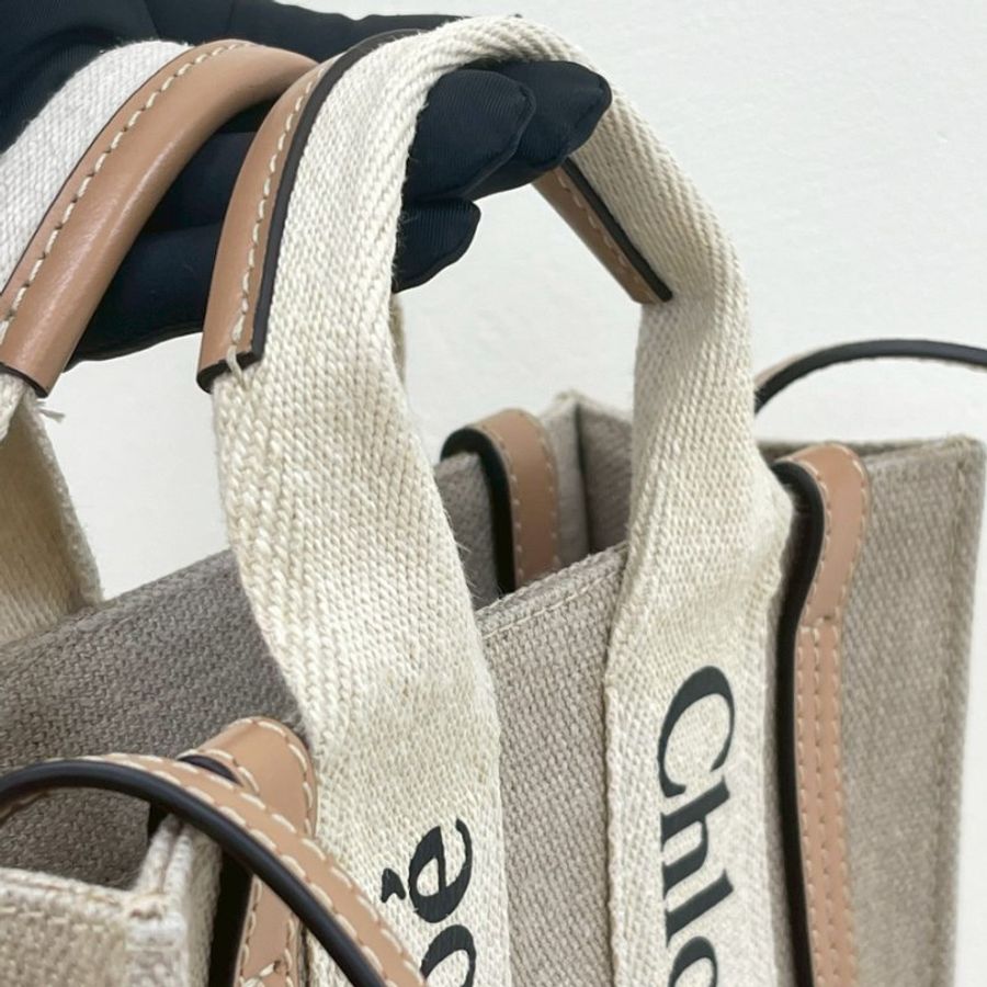 CHLOE WOODY TOTE 迷你 米色-9