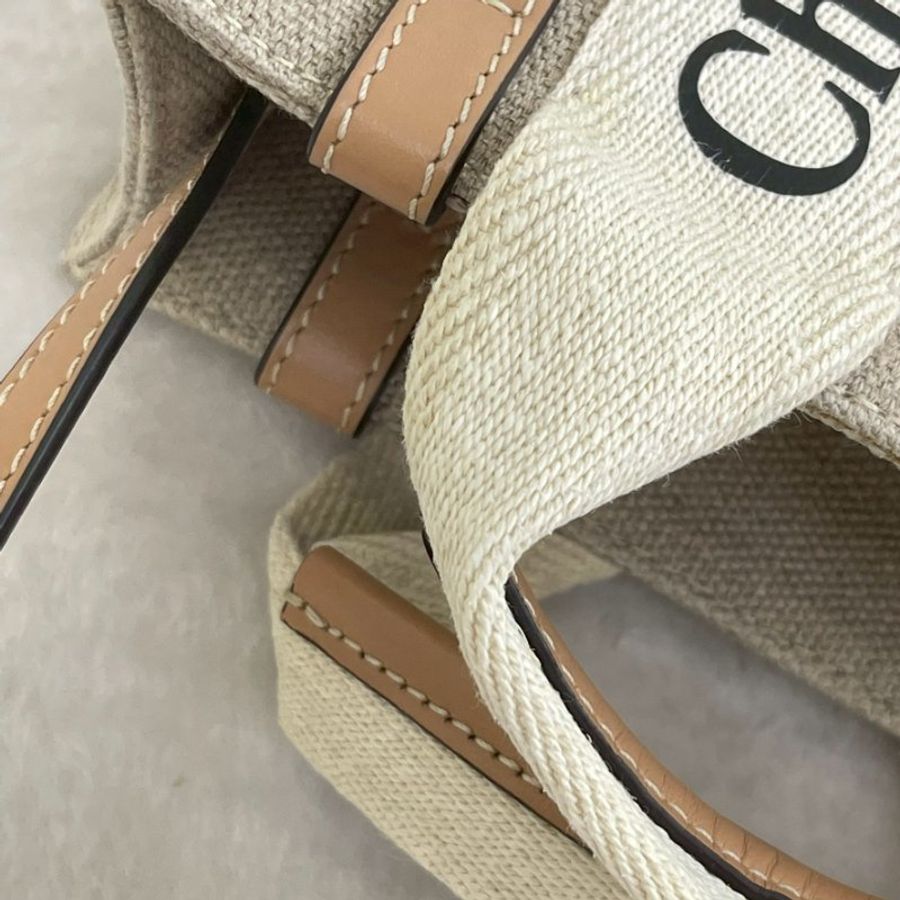 CHLOE WOODY TOTE 迷你 米色-11