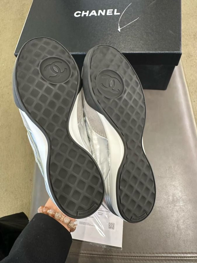 CHANEL銀灰德訓鞋35.5全新-3