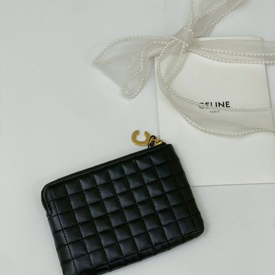CELINE C Charm 絎縫小牛皮零錢包-1