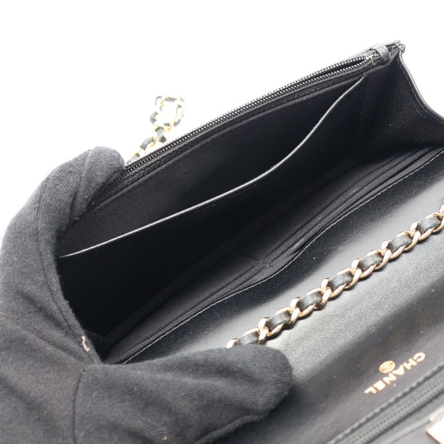黑色 菱格紋羊皮 Trendy CC WOC 肩背包 金釦【CHANEL 香奈兒】 A80982-3