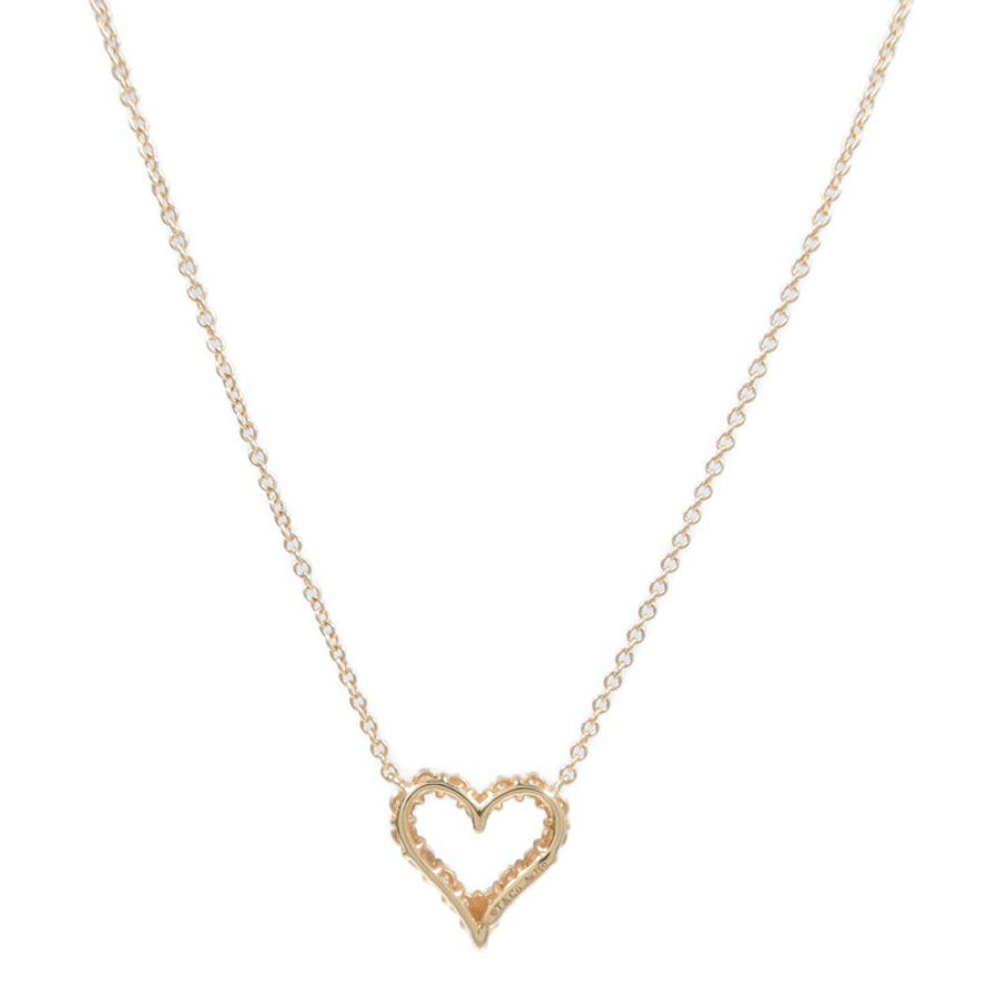 TIFFANY&CO 18K玫瑰金Heart Diamond Pendant鑽石項鍊-1