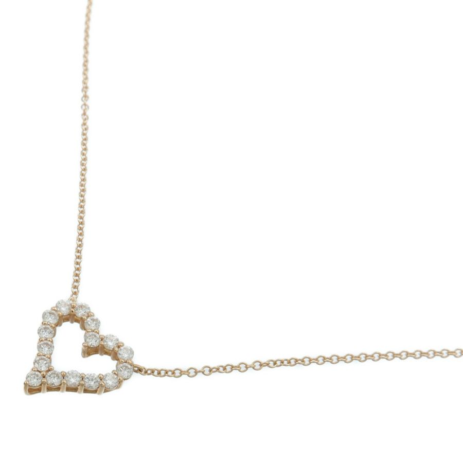 TIFFANY&CO 18K玫瑰金Heart Diamond Pendant鑽石項鍊-2