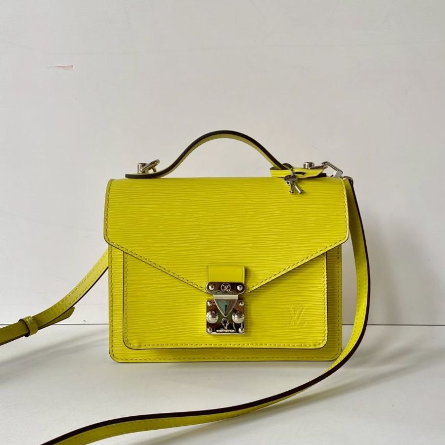 LV monceau bb 檸檬黃 EPI 水波紋 肩背 斜肩包 郵差包 M40978 (未使用)-0