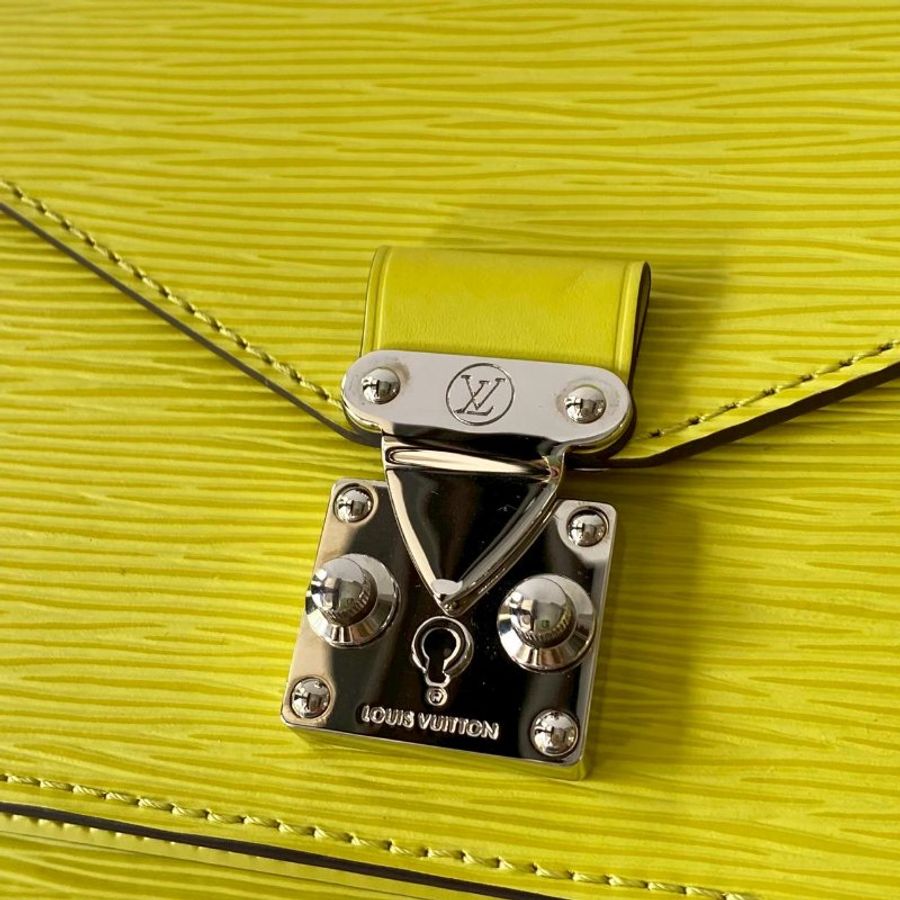 LV monceau bb 檸檬黃 EPI 水波紋 肩背 斜肩包 郵差包 M40978 (未使用)-4