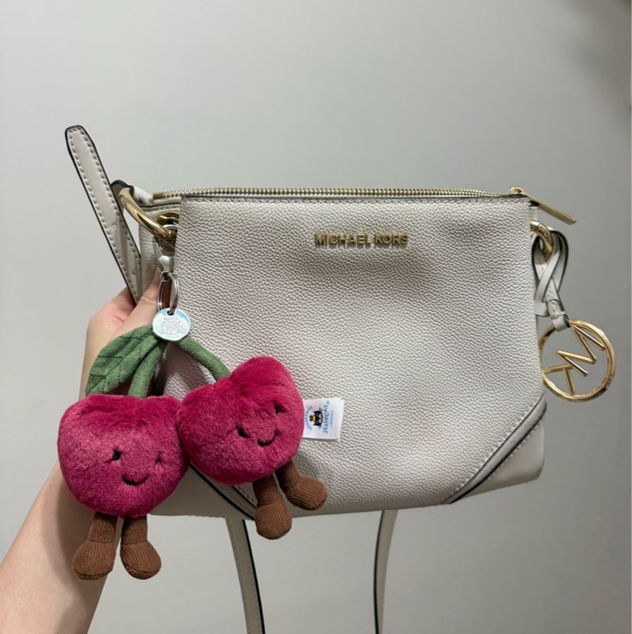 Michael Kors Raven 荔枝紋真皮兩用包 米白色 金扣-3