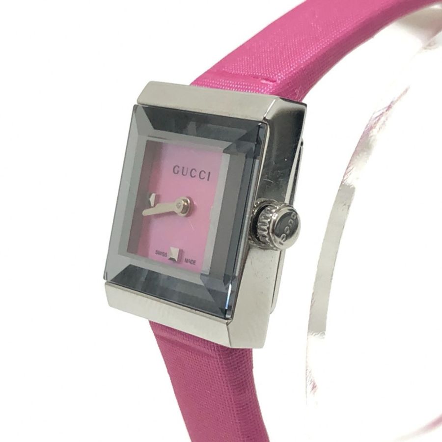 GUCCI 128.5 粉紅貝殼石英腕錶 SS 女士銀色 S-240816-8-0