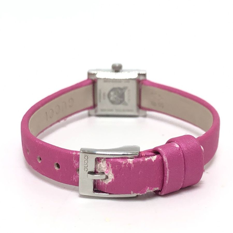 GUCCI 128.5 粉紅貝殼石英腕錶 SS 女士銀色 S-240816-8-3