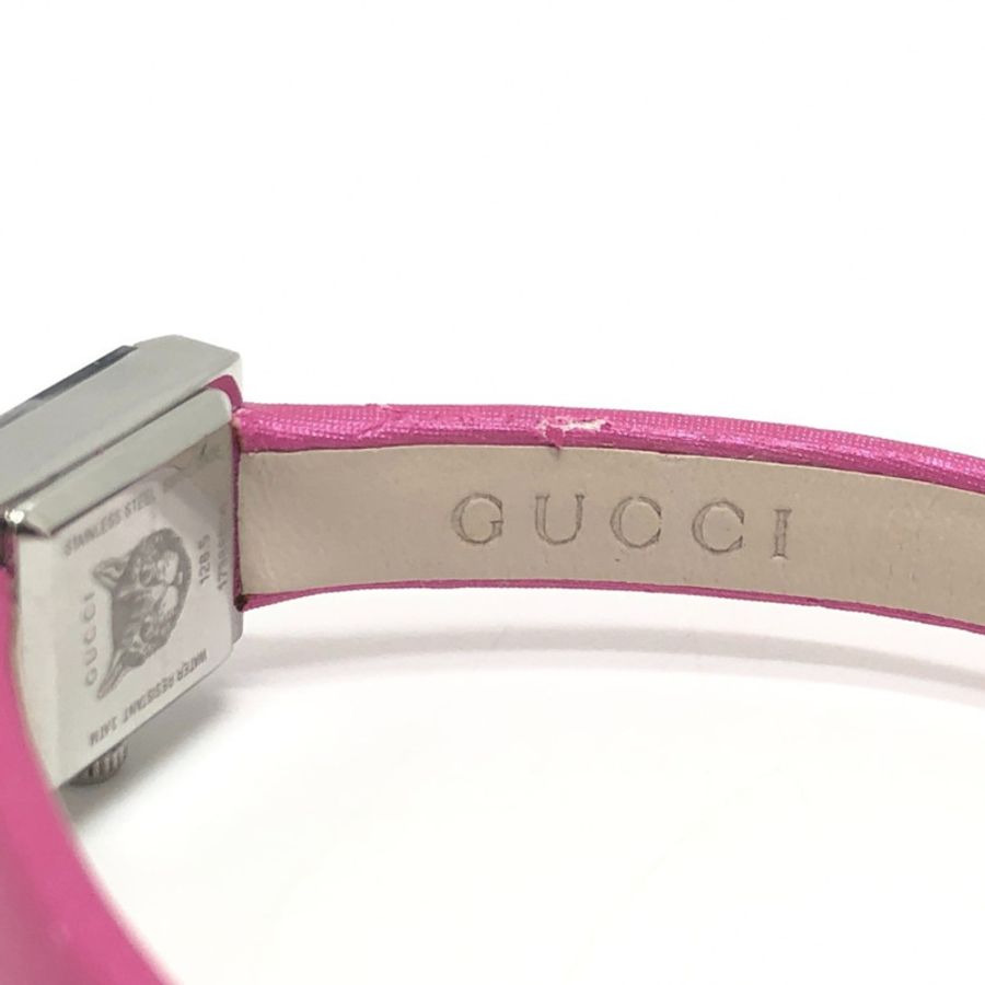 GUCCI 128.5 粉紅貝殼石英腕錶 SS 女士銀色 S-240816-8-5