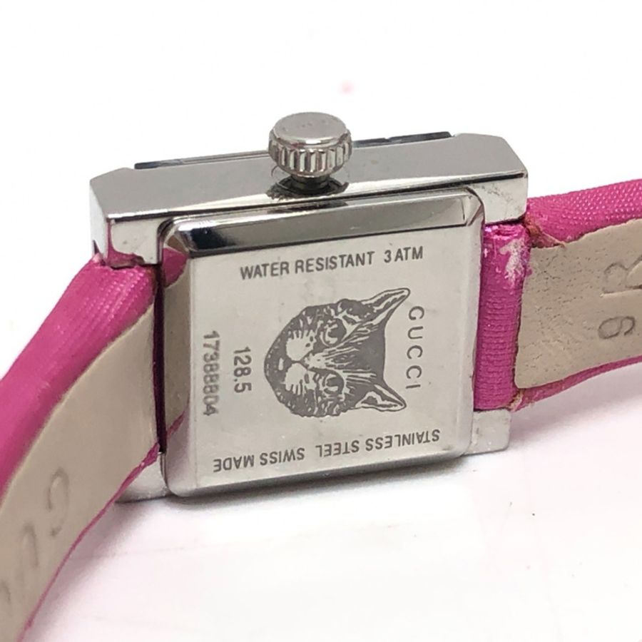 GUCCI 128.5 粉紅貝殼石英腕錶 SS 女士銀色 S-240816-8-7