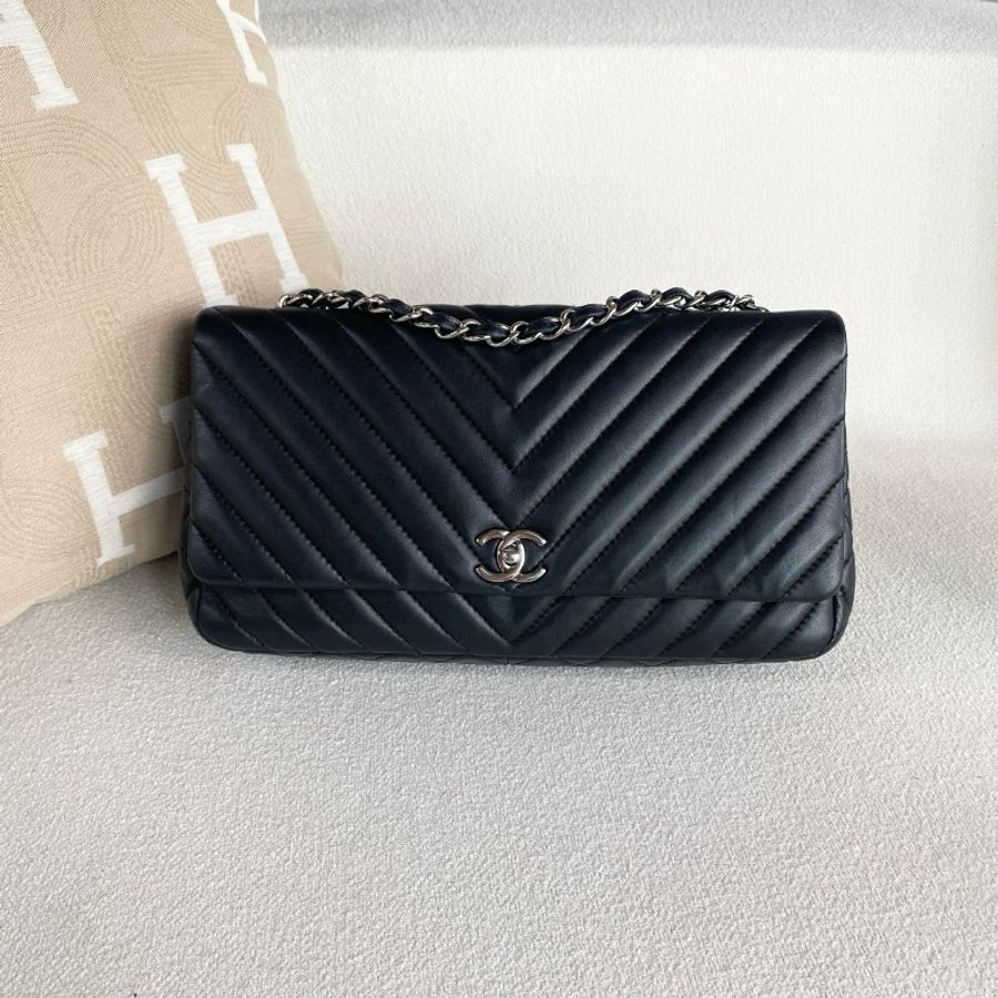 Chanel 黑銀羊皮 V紋CFMaxi-2