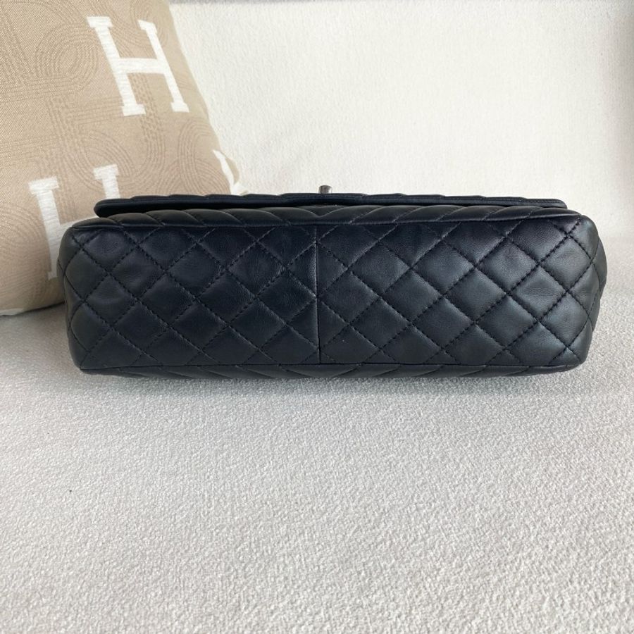 Chanel 黑銀羊皮 V紋CFMaxi-5