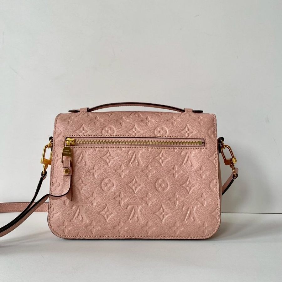 LV Pochette Metis 絕版粉色 牛皮 金扣 老花 郵差包 手提 斜背 M41487-1
