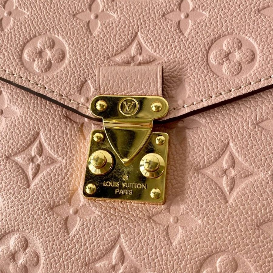LV Pochette Metis 絕版粉色 牛皮 金扣 老花 郵差包 手提 斜背 M41487-8