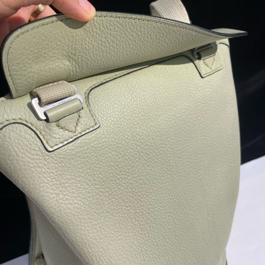 Hermes 愛馬仕 氣泡綠 sherpa全皮雙肩包 22x30x13-10