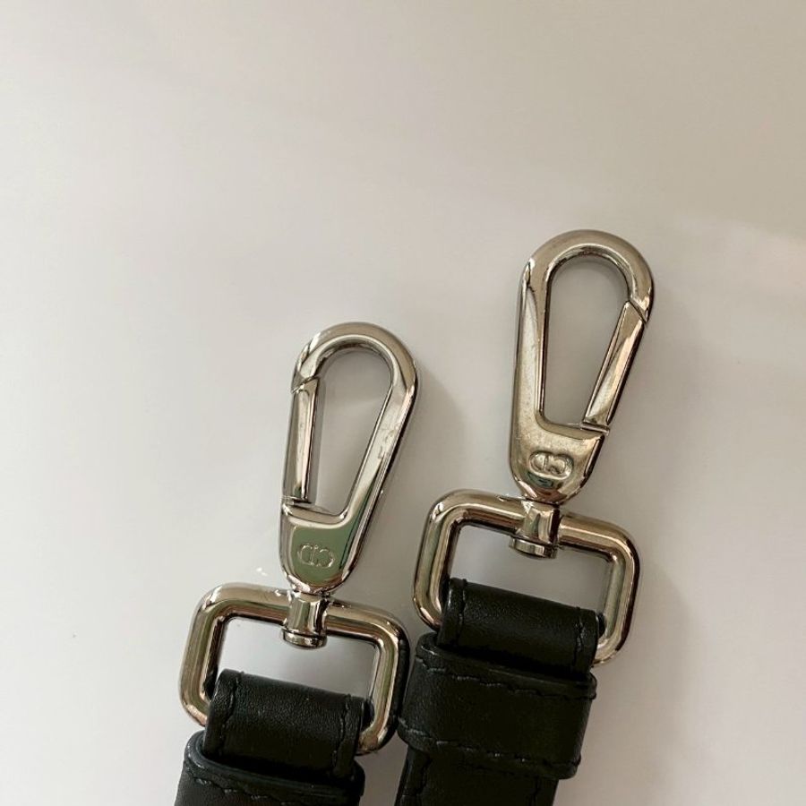 Dior 黑銀色 金屬 小號 刺繡 子母包 手提包 斜背包 電腦公事包 M0902-6