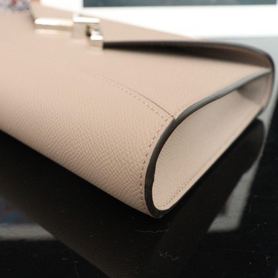 Moynat 莫奈 Gabrielle clutch carat calf 手拿包斜挎包 斑鳩灰 銀扣-6