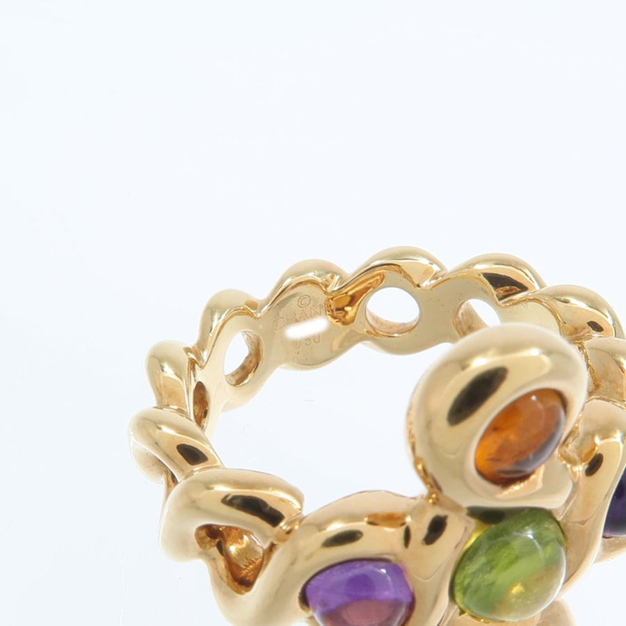 CHANEL 18K黃金Color Stone Ring彩色寶石戒指-4