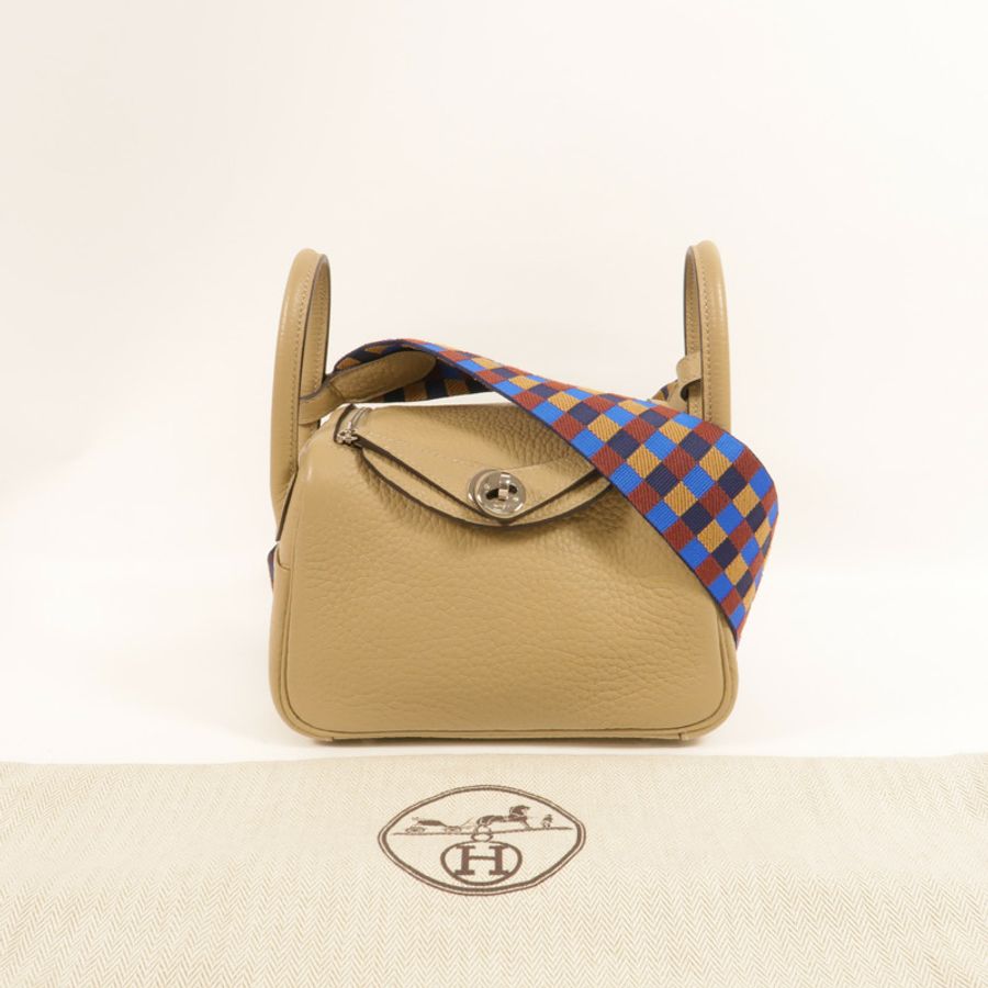 HERMES Clemence皮革Mini Lindy手挽肩背兩用袋Trench-9