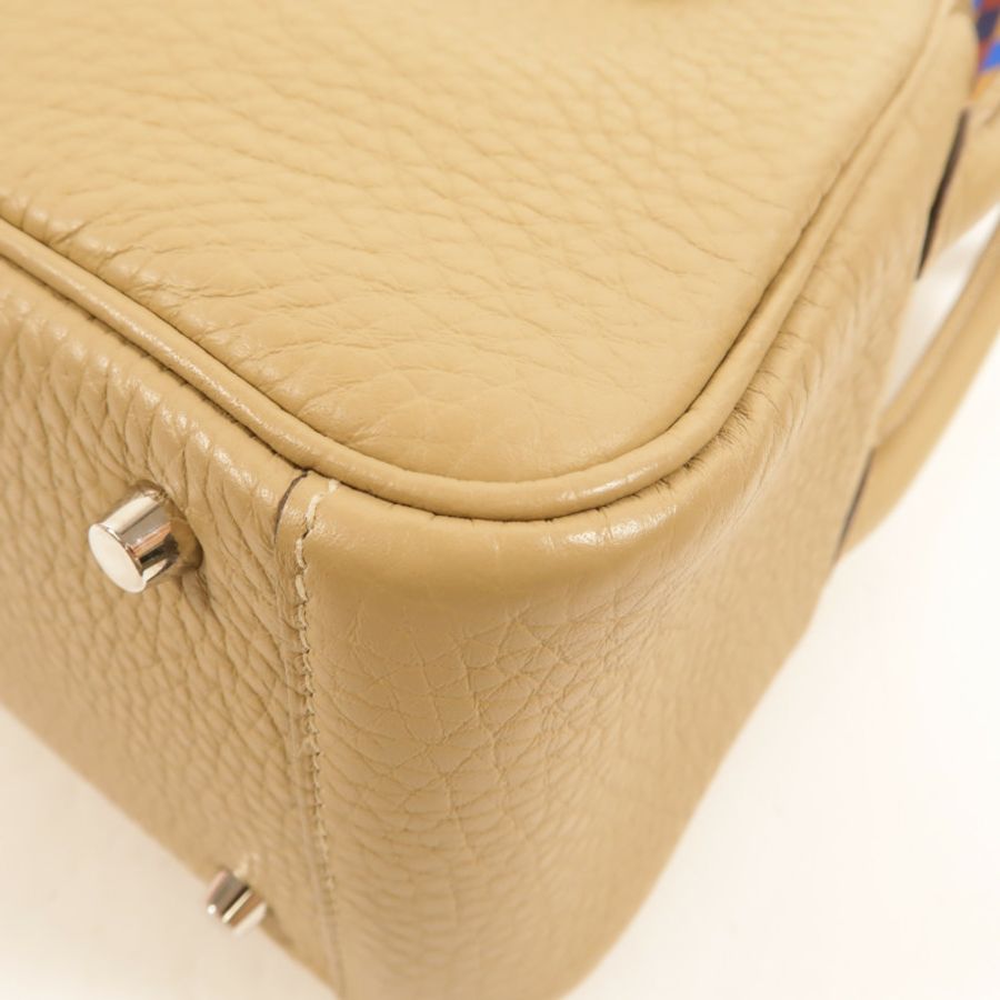 HERMES Clemence皮革Mini Lindy手挽肩背兩用袋Trench-12
