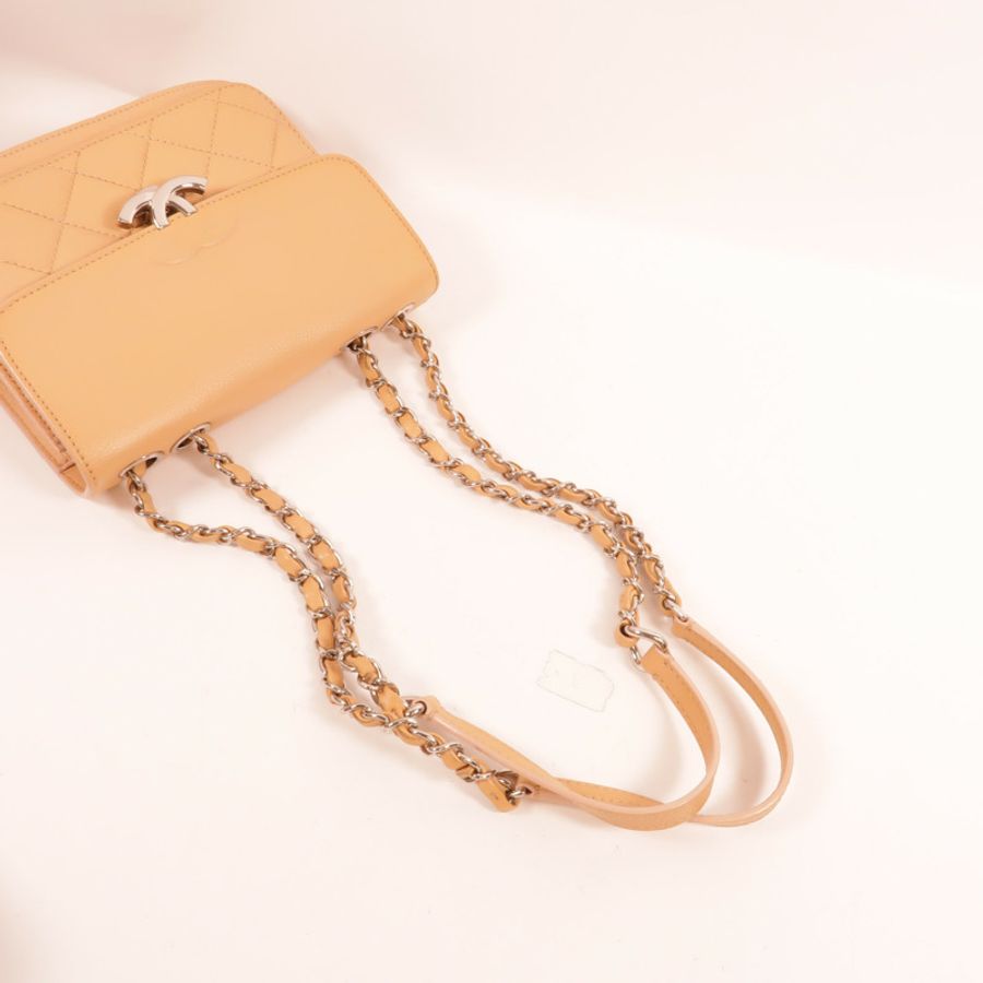 CHANEL 牛皮皮革Chain Shoulder肩背袋-5