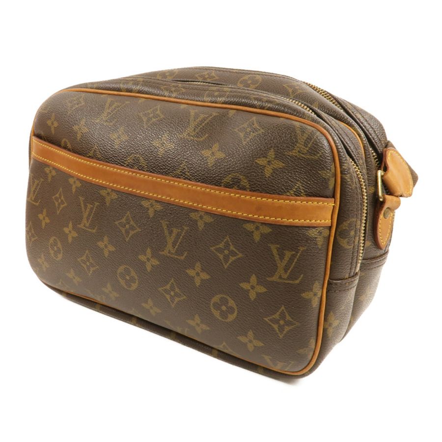 LOUIS VUITTON Monogram Reporter PM金扣肩背袋棕色-2