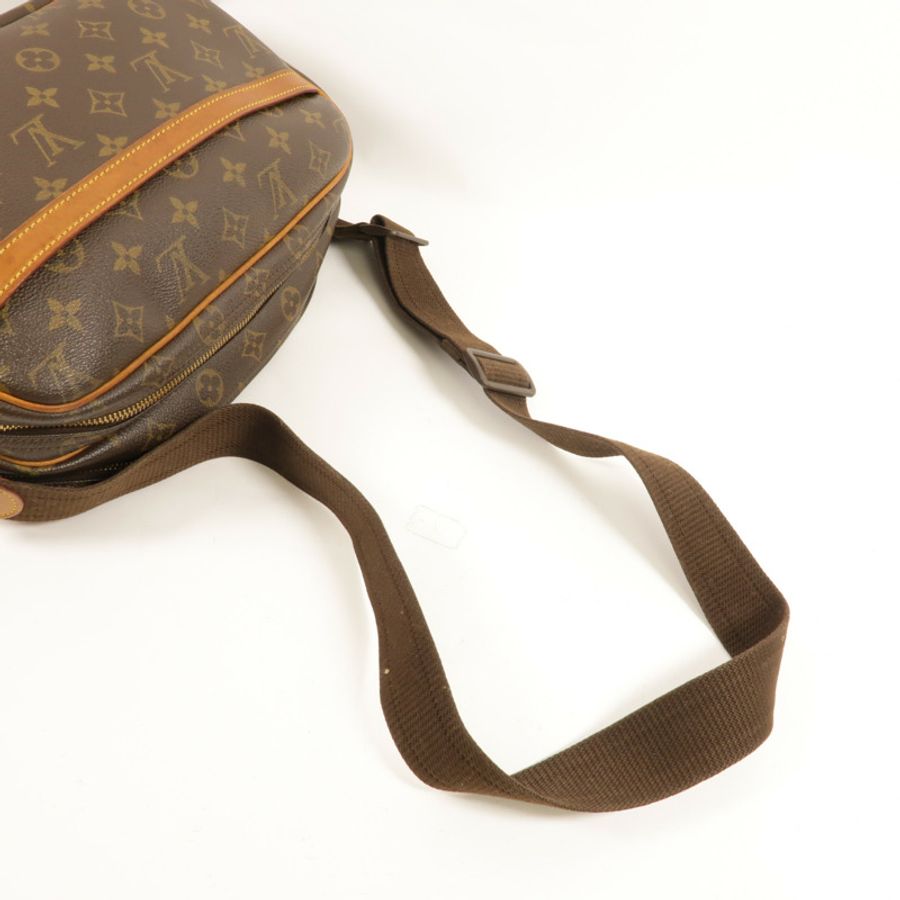 LOUIS VUITTON Monogram Reporter PM金扣肩背袋棕色-4