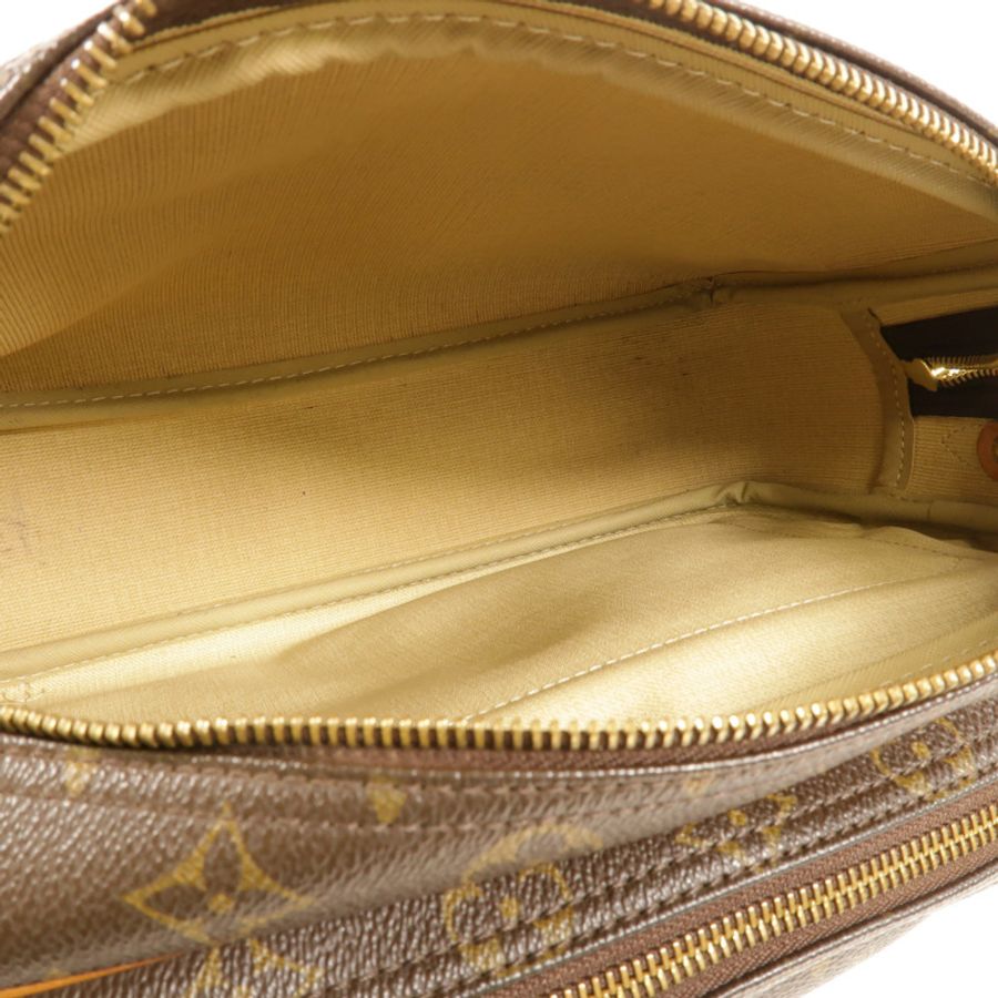 LOUIS VUITTON Monogram Reporter PM金扣肩背袋棕色-5